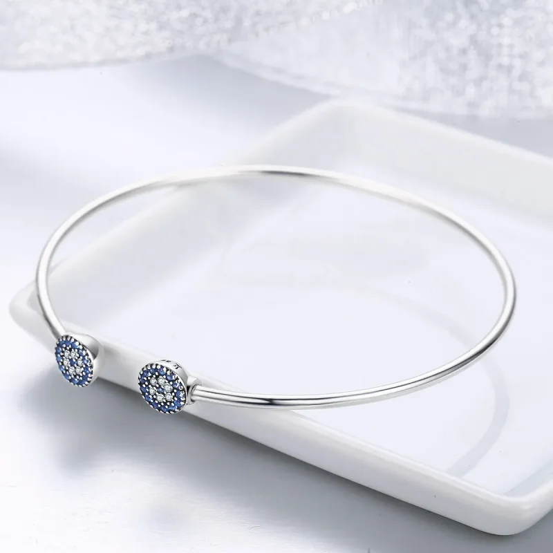 (bilde for) Pandora Style Silver Shining Stars åpen armring - SCB058 - Vis 6