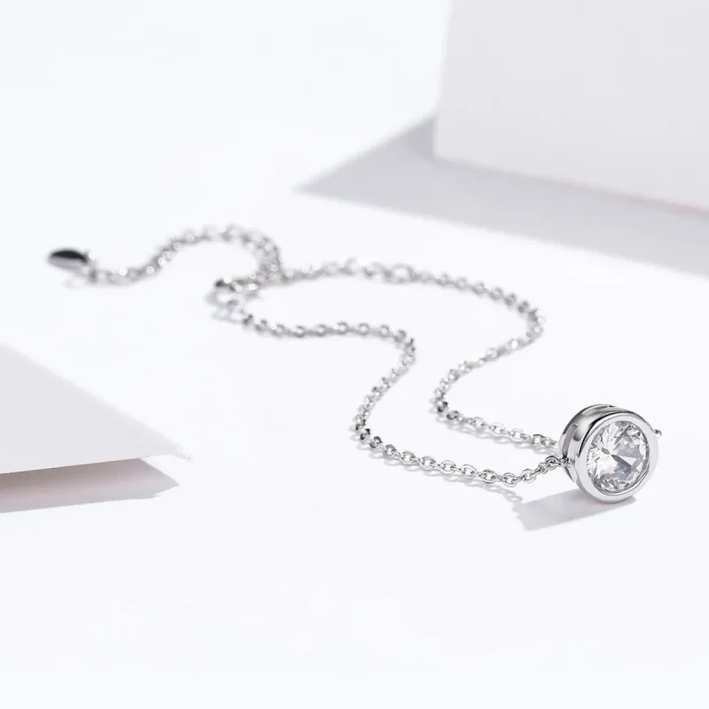 (bilde for) Pandora Style Silver Simple Chain Slider Armbånd - SCB157 - Vis 3