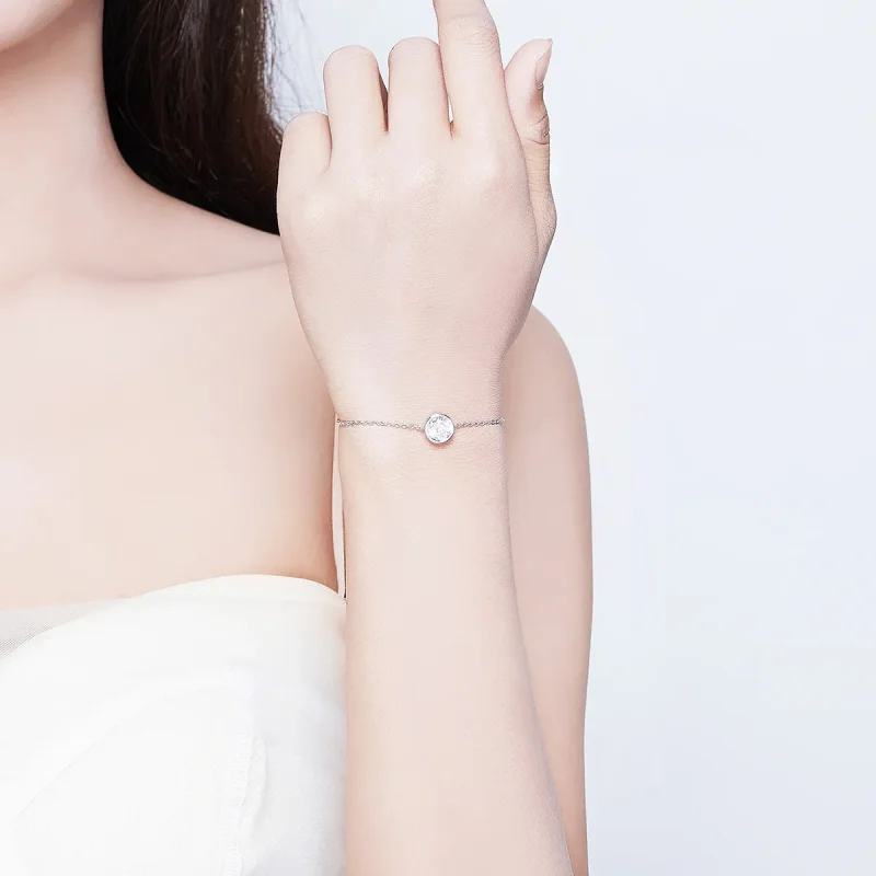 (bilde for) Pandora Style Silver Simple Chain Slider Armbånd - SCB157 - Vis 5