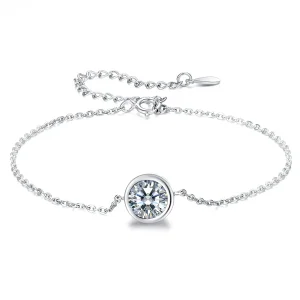 (bilde for) Pandora Style Silver Simple Chain Slider Armbånd - SCB157