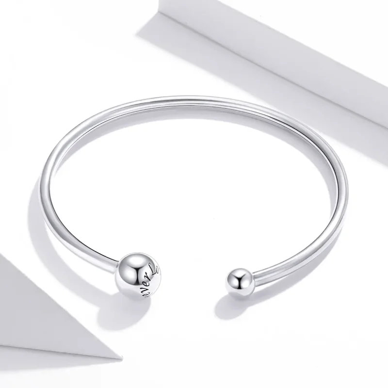(bilde for) Pandora Style Silver Simple Stretch Open Bangle - SCB198 - Vis 2