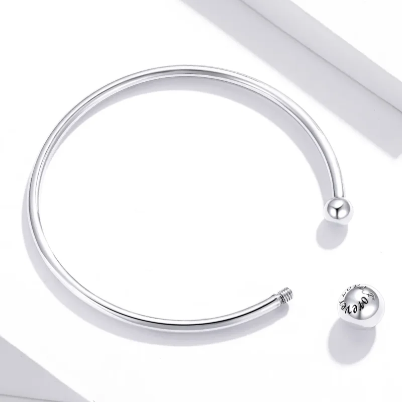 (bilde for) Pandora Style Silver Simple Stretch Open Bangle - SCB198 - Vis 3