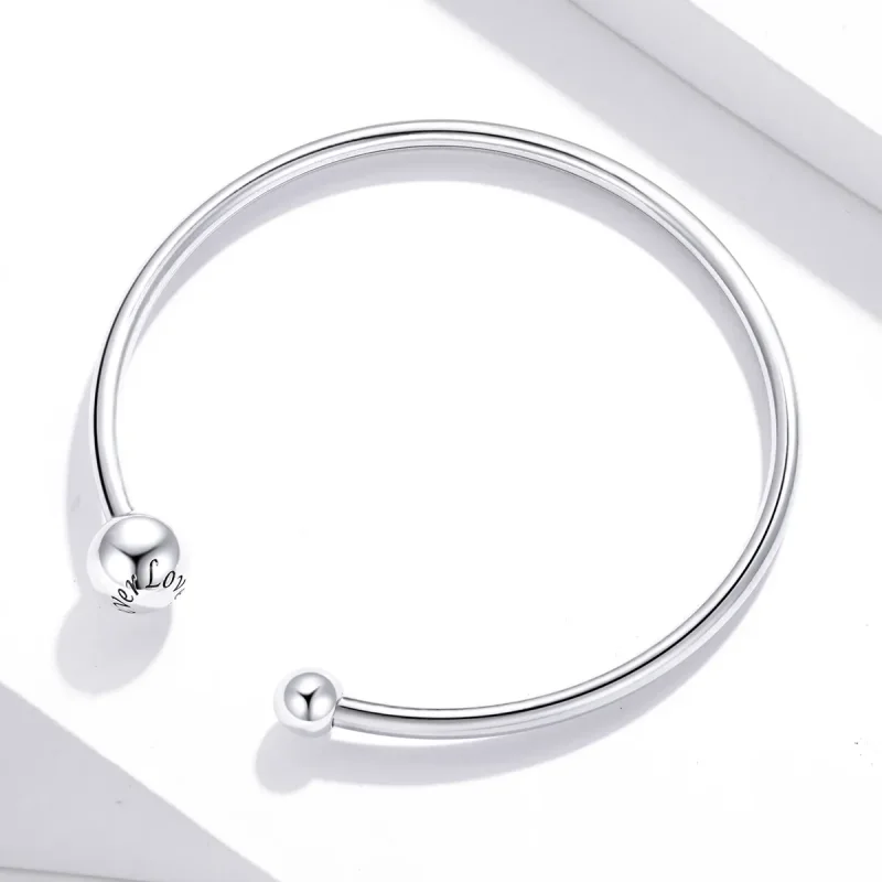 (bilde for) Pandora Style Silver Simple Stretch Open Bangle - SCB198 - Vis 4