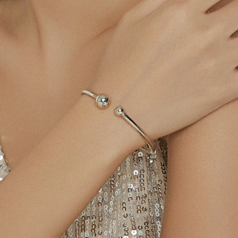 (bilde for) Pandora Style Silver Simple Stretch Open Bangle - SCB198 - Vis 6