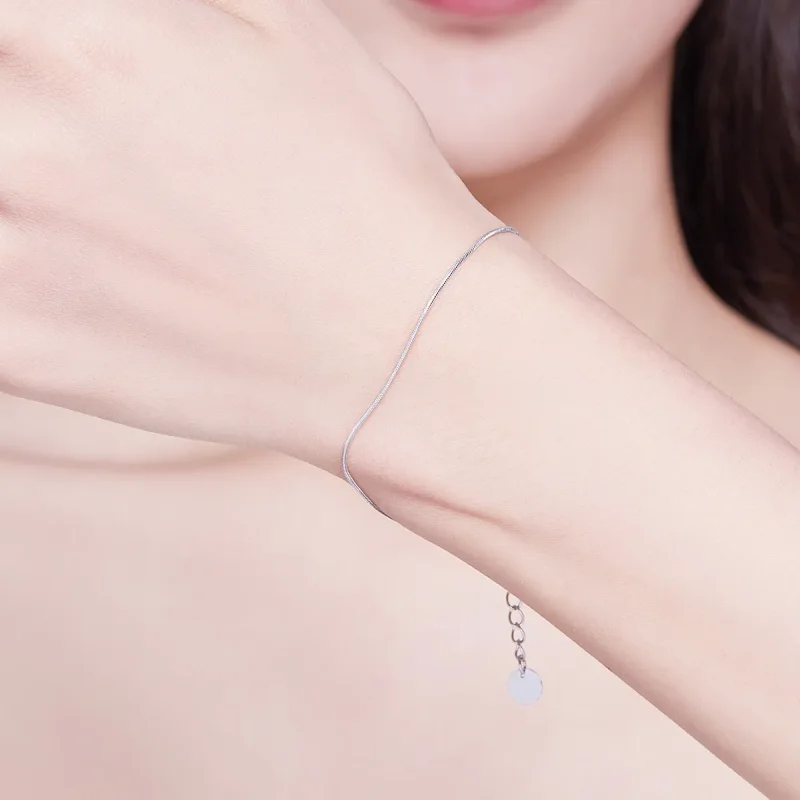(bilde for) Pandora Style Silver Snake Chain Armbånd - SCB153 - Vis 2