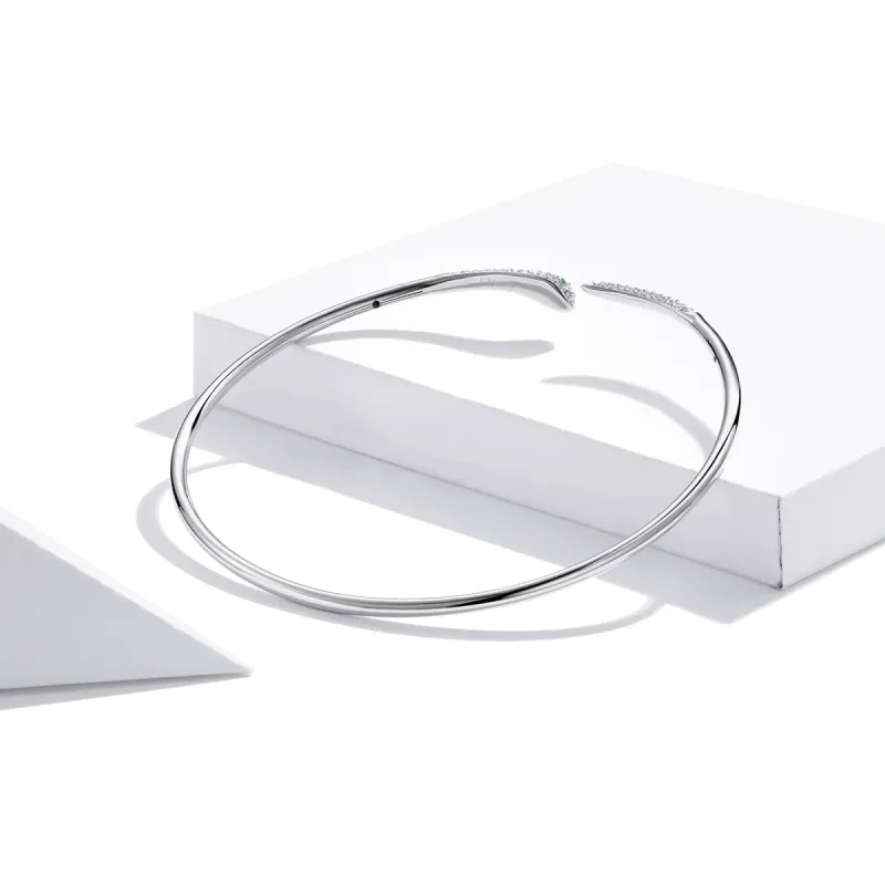 (bilde for) Pandora Style Silver Snake Open Bangle - SCB206 - Vis 4
