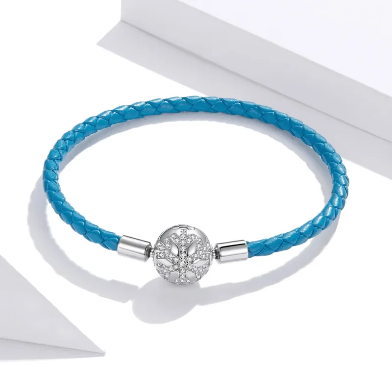 (bilde for) Pandora Style Silver Snowflake Lærarmbånd - SCB196 - Vis 4