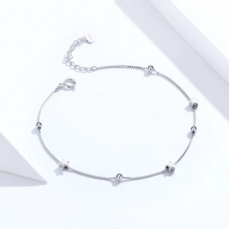 (bilde for) Pandora Style Silver Star Chain Slider Armbånd - SCB171 - Vis 3