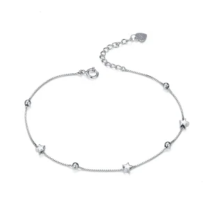 (bilde for) Pandora Style Silver Star Chain Slider Armbånd - SCB171