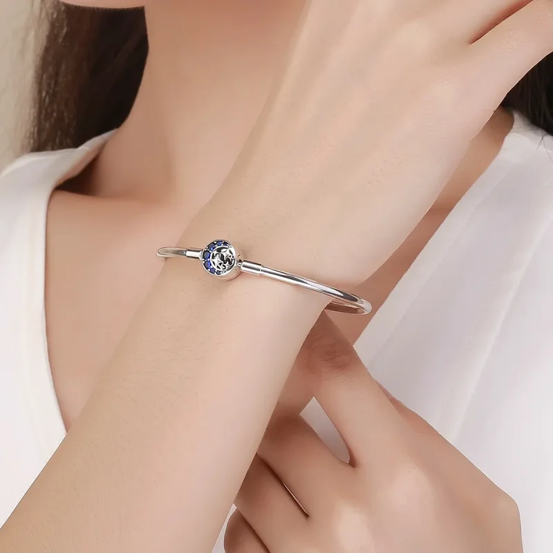 (bilde for) Pandora Style Silver Starry Sky Hard Bangle - SCB080 - Vis 2