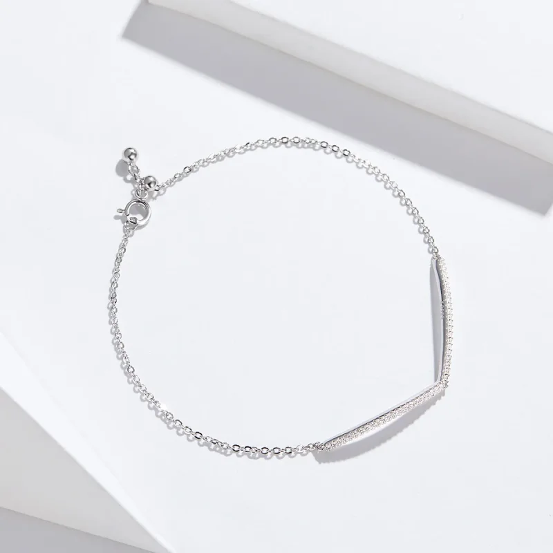 (bilde for) Pandora Style Silver Triumphant Return Chain Slider Armbånd - SCB137 - Vis 3