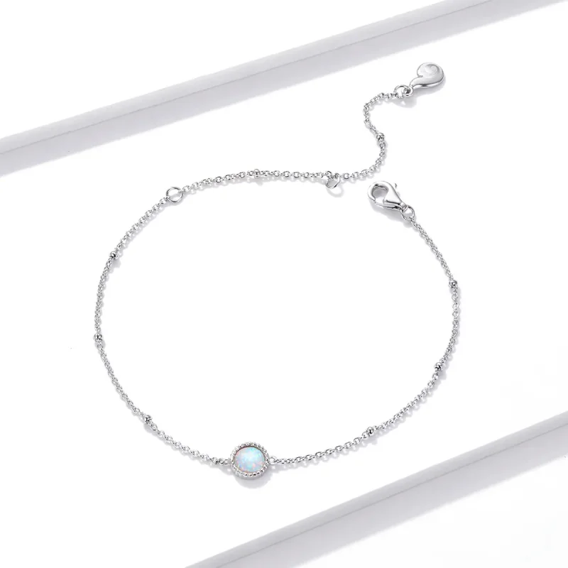 (bilde for) Pandora Style Sølv Lekkert Opal armbånd - BSB054 - Vis 2