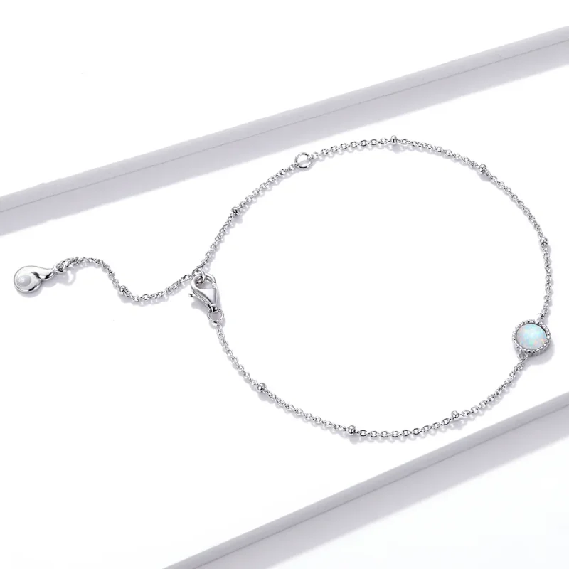 (bilde for) Pandora Style Sølv Lekkert Opal armbånd - BSB054 - Vis 3