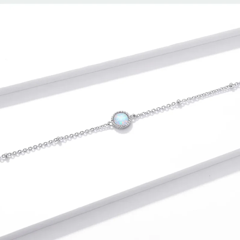 (bilde for) Pandora Style Sølv Lekkert Opal armbånd - BSB054 - Vis 4