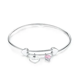 (bilde for) Pandora Style Sølv Love Promise Charm Entwined Slider Bangle - SCB124