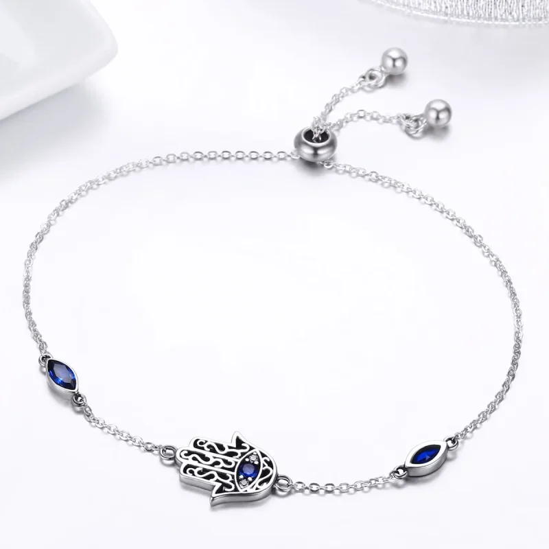 (bilde for) Pandora Style Sølv Spoil Chain Slider Armbånd - SCB076 - Vis 4