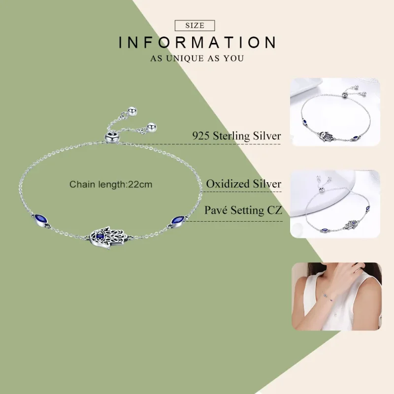 (bilde for) Pandora Style Sølv Spoil Chain Slider Armbånd - SCB076 - Vis 5