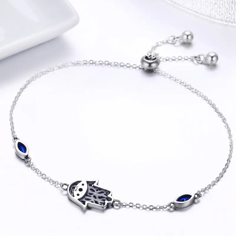 (bilde for) Pandora Style Sølv Spoil Chain Slider Armbånd - SCB076 - Vis 6
