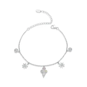 Pandora Style Sølv Søt Ice Cream Chain Slider Armbånd - SCB139 (bilde for) Pandora Style Sølv Søt Ice Cream Chain Slider Armbånd - SCB139