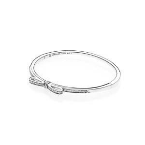 (bilde for) Pandora Bow silver bangle with clear cubic zirconia - 590536CZ