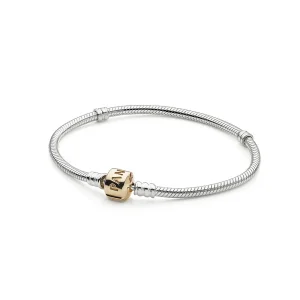 PANDORA sølv armbånd med 14K gulllås - 590702HG - Armbånd (bilde for) PANDORA sølv armbånd med 14K gulllås - 590702HG - Armbånd