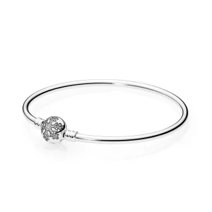(bilde for) Pandora Snowflake silver bangle with clear cubic zirconia - 590740CZ