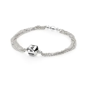 (bilde for) Pandora Sterlingsølvarmbånd, med flere kjeder, 1 klips - 591701