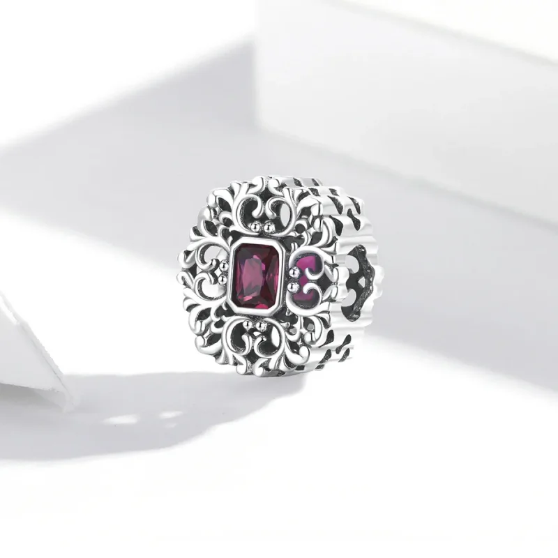 (bilde for) Pandora-stil retro mønster - Zirkonium Charm - SCC2152 - Vis 2