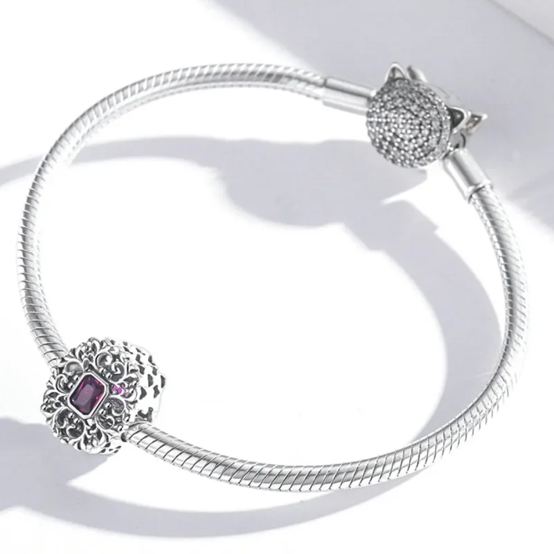 (bilde for) Pandora-stil retro mønster - Zirkonium Charm - SCC2152 - Vis 3