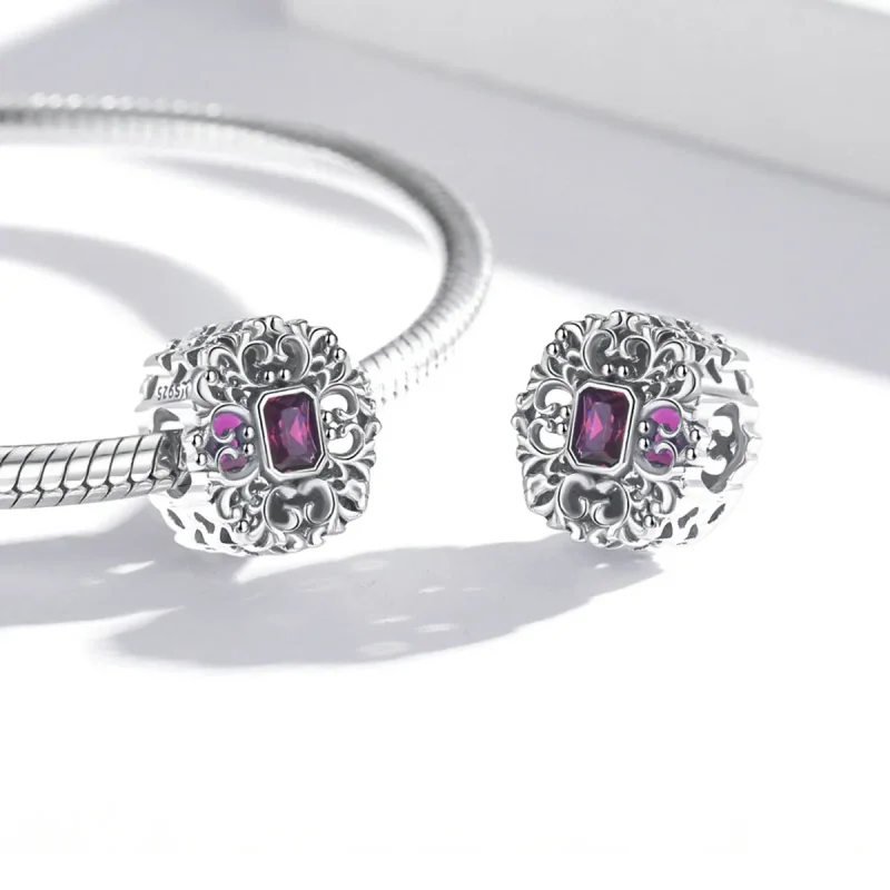 (bilde for) Pandora-stil retro mønster - Zirkonium Charm - SCC2152 - Vis 4