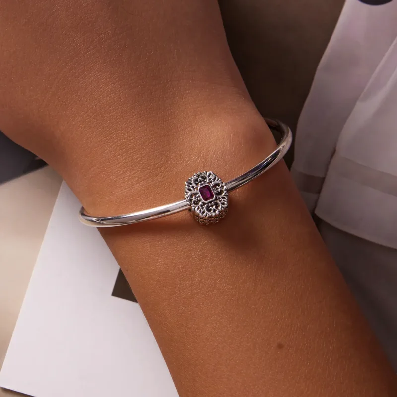 (bilde for) Pandora-stil retro mønster - Zirkonium Charm - SCC2152 - Vis 5