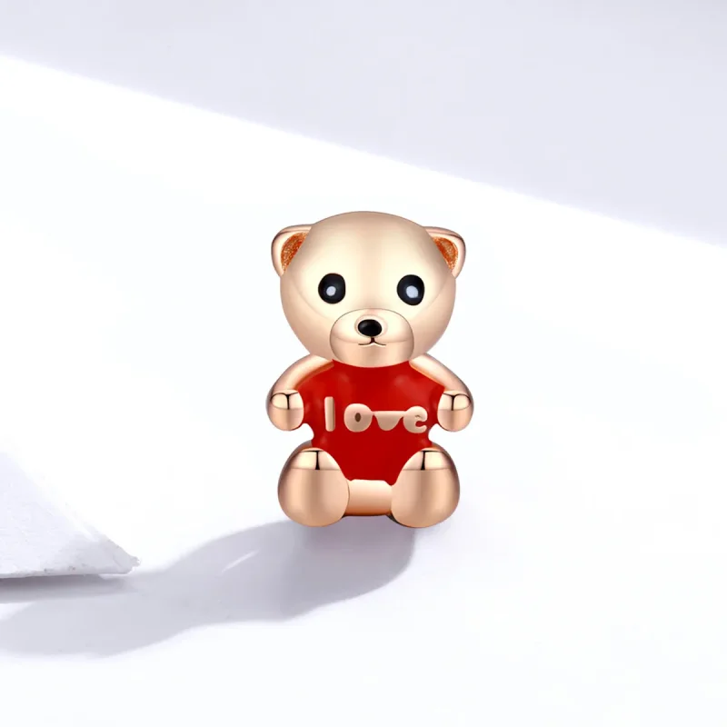 (bilde for) Pandora-stil rosegull bamsesjarm - BSC228 - Vis 2