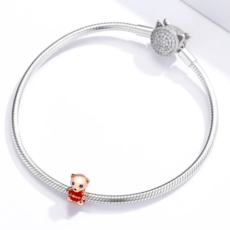 (bilde for) Pandora-stil rosegull bamsesjarm - BSC228 - Vis 3