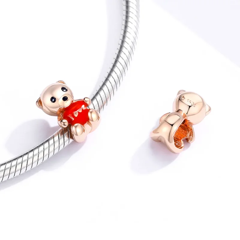 (bilde for) Pandora-stil rosegull bamsesjarm - BSC228 - Vis 4