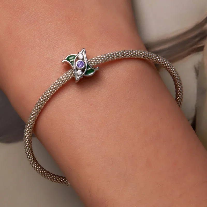 (bilde for) Pandora Style Art Lilla Zirkonium Spacer Charm - SCC2294 - Vis 6