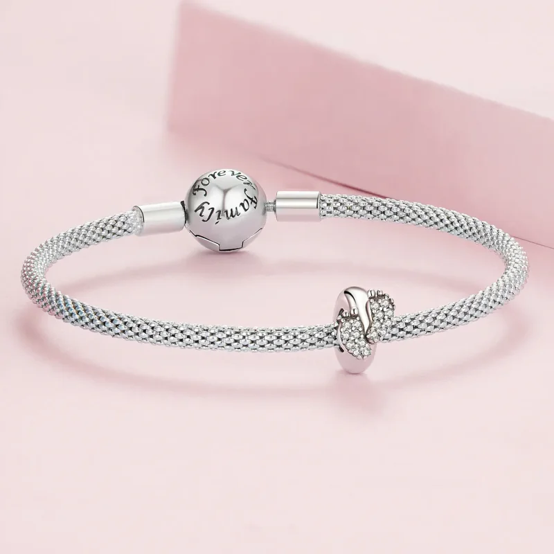 (bilde for) Pandora Style Baby Feet Spacer Charm - BSC688 - Vis 5