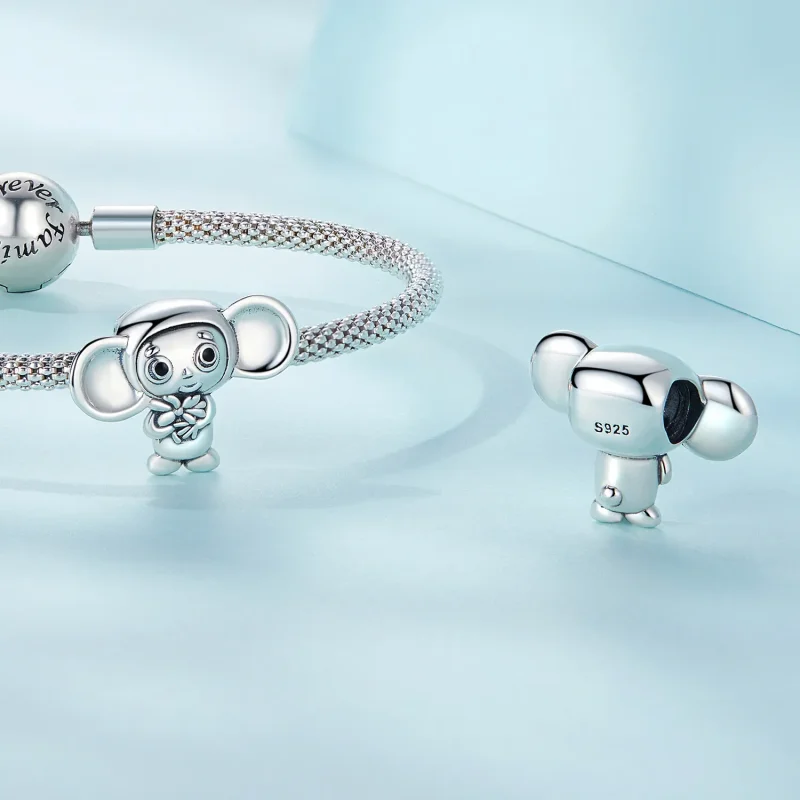 (bilde for) Pandora Style Big Eared Monkey Charm - SCC2387 - Vis 4