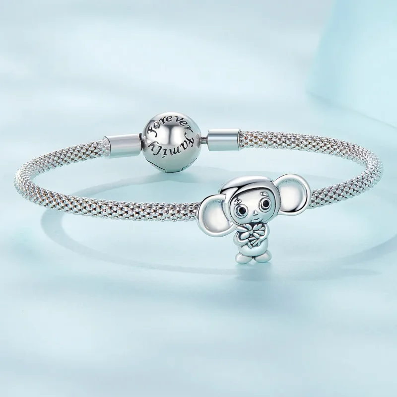 (bilde for) Pandora Style Big Eared Monkey Charm - SCC2387 - Vis 5