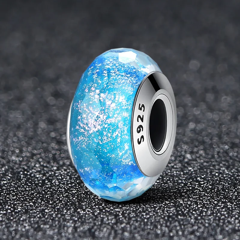 (bilde for) Pandora Style Blå Murano Glassperle Charm - SCZ054 - Vis 2