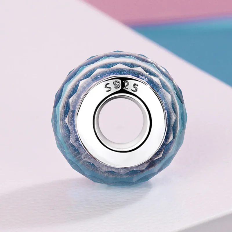 (bilde for) Pandora Style Blå Murano Glassperle Charm - SCZ054 - Vis 3