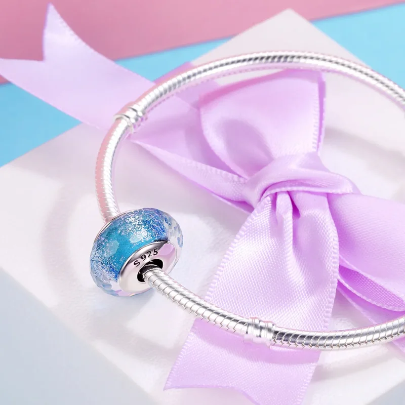 (bilde for) Pandora Style Blå Murano Glassperle Charm - SCZ054 - Vis 4