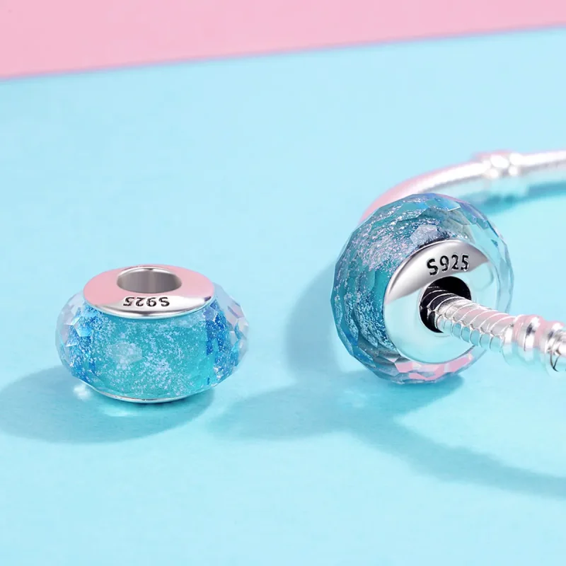 (bilde for) Pandora Style Blå Murano Glassperle Charm - SCZ054 - Vis 5
