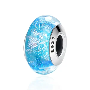 (bilde for) Pandora Style Blå Murano Glassperle Charm - SCZ054