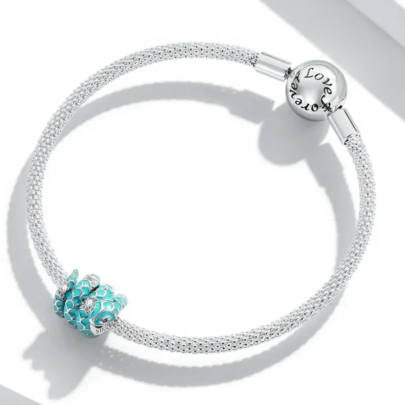 (bilde for) Pandora Style Blue Snake Charm - BSC576 - Vis 3