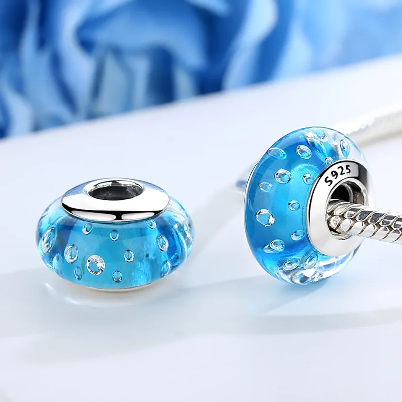 (bilde for) Pandora Style Blue Trend med gjenget Murano Glass Charm - SCZ029 - Vis 3