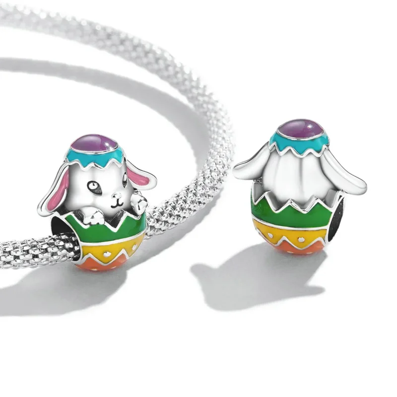 (bilde for) Pandora Style Bunny Eggs Charm - SCC2117 - Vis 4