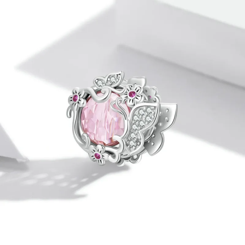 (bilde for) Pandora Style Butterflies Flying Charm - BSC552 - Vis 2