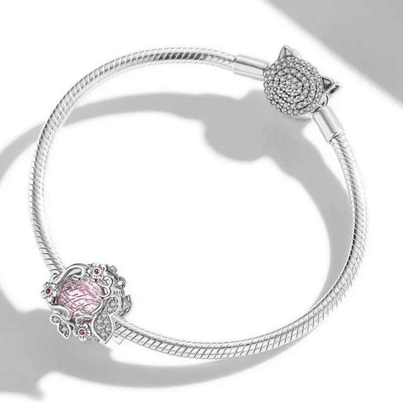 (bilde for) Pandora Style Butterflies Flying Charm - BSC552 - Vis 3