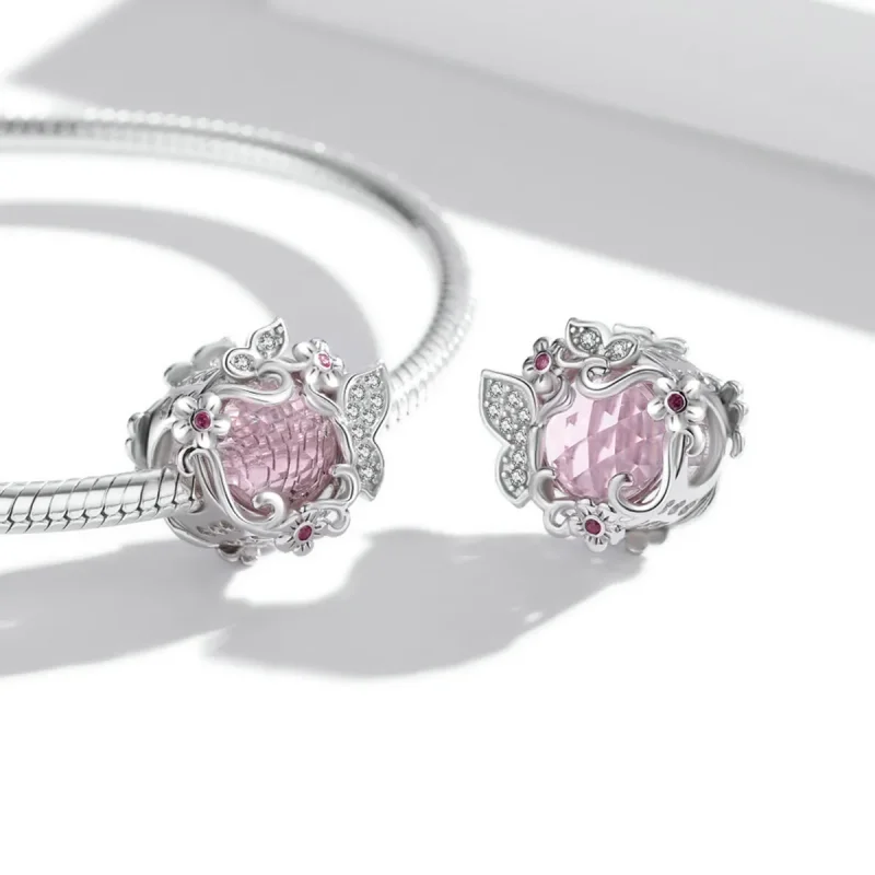 (bilde for) Pandora Style Butterflies Flying Charm - BSC552 - Vis 4