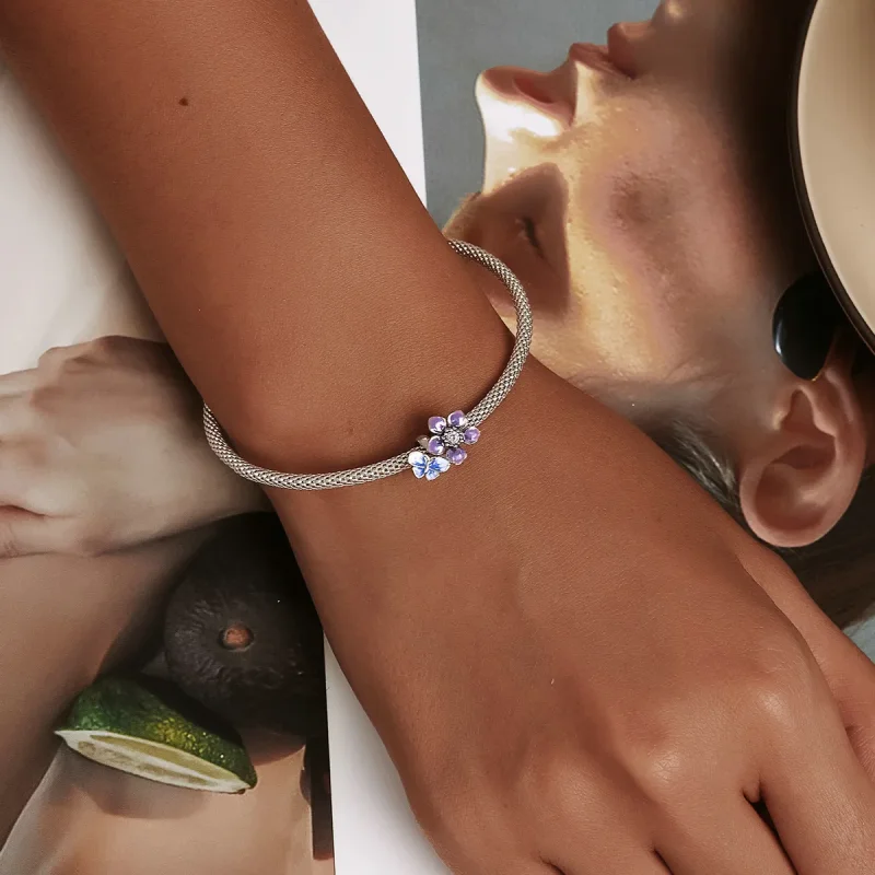(bilde for) Pandora Style Butterfly Flower Charm - SCC2094 - Vis 5